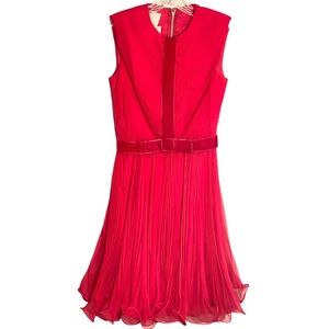 Vtg 1960’s Miss Elliette California Pink Pleated Chiffon Dress